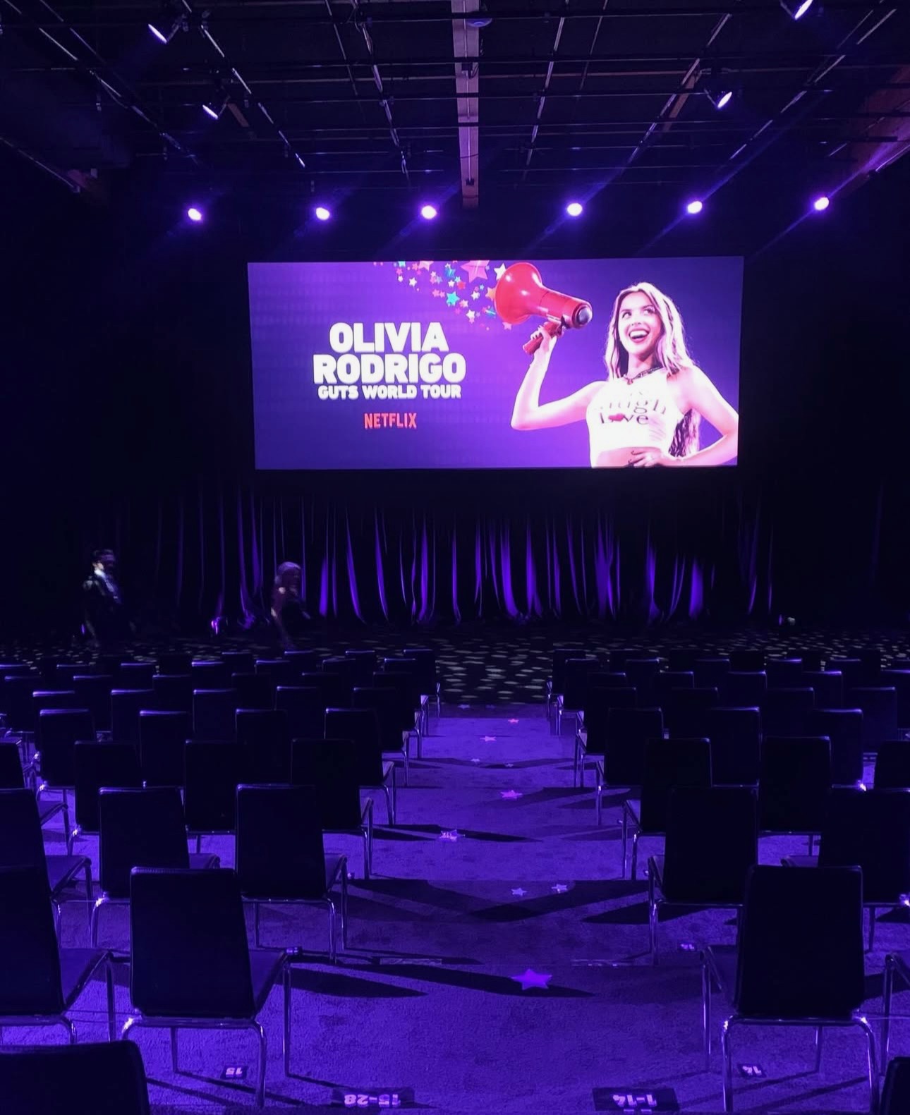 Olivia Rodrigo World Tour Premiere — Studio event lighting.